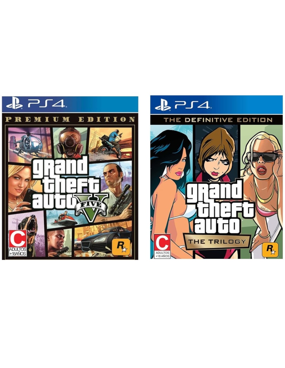 GTA V Premium Edition + GTA The Trilogy The Definitive Edition Bundle para PS4 GTA V Premium Edition + GTA The Trilogy The Definitive Edition Bundle para PS4
