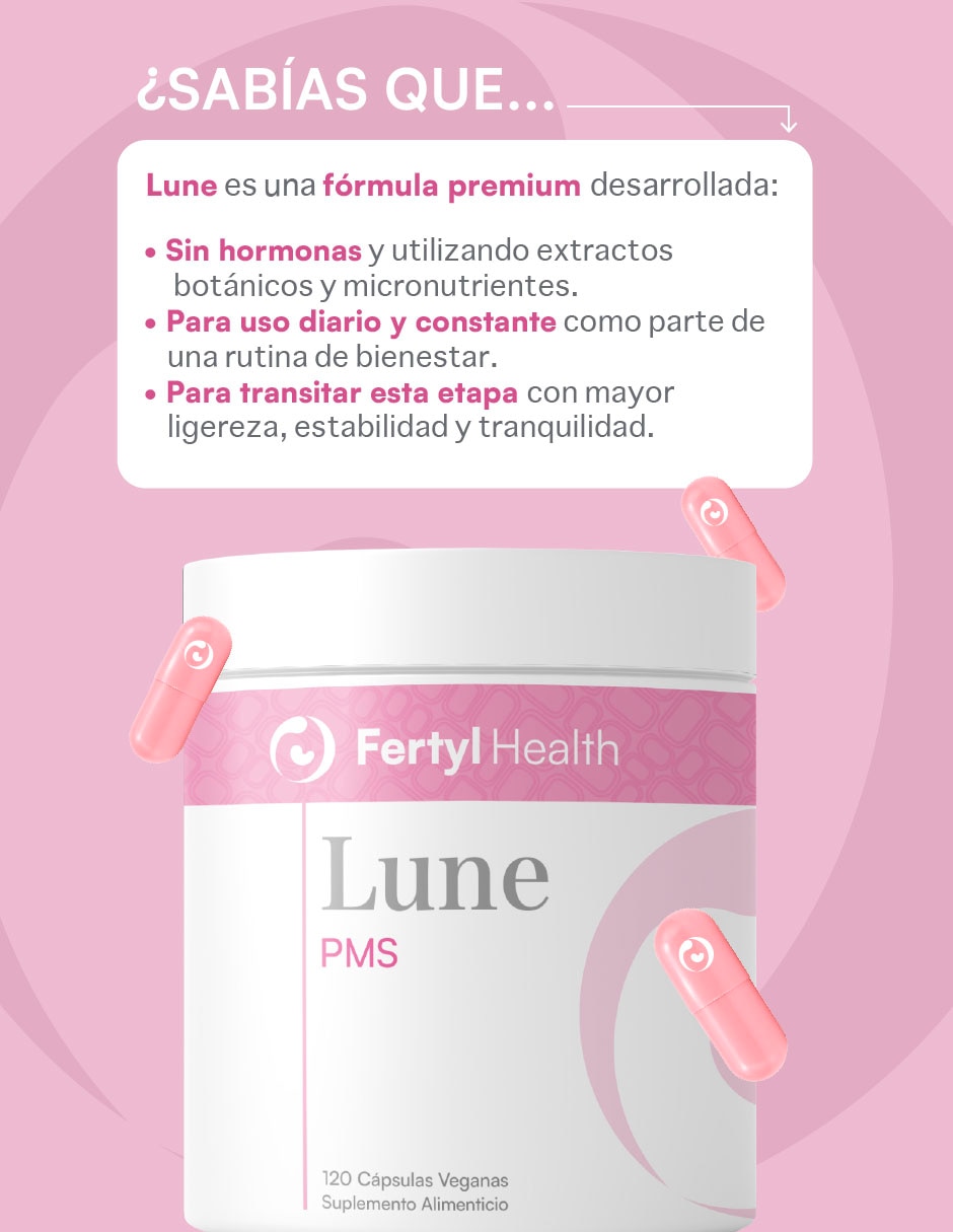 Lune PMS Support Bienestar Femenino con L-Teanina de 120 cápsulas