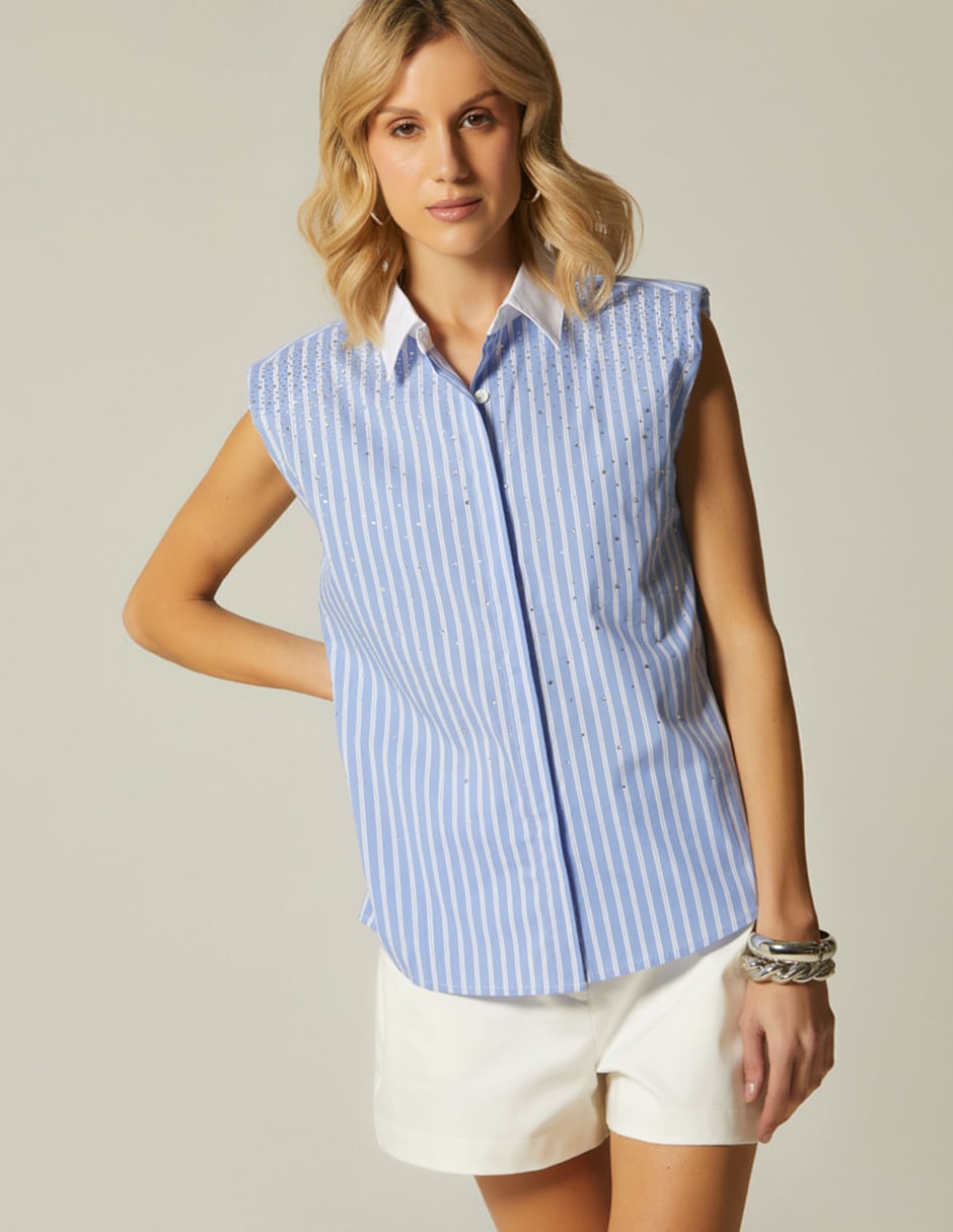 Blusa camisera sin manga para mujer Blusa camisera sin manga para mujer