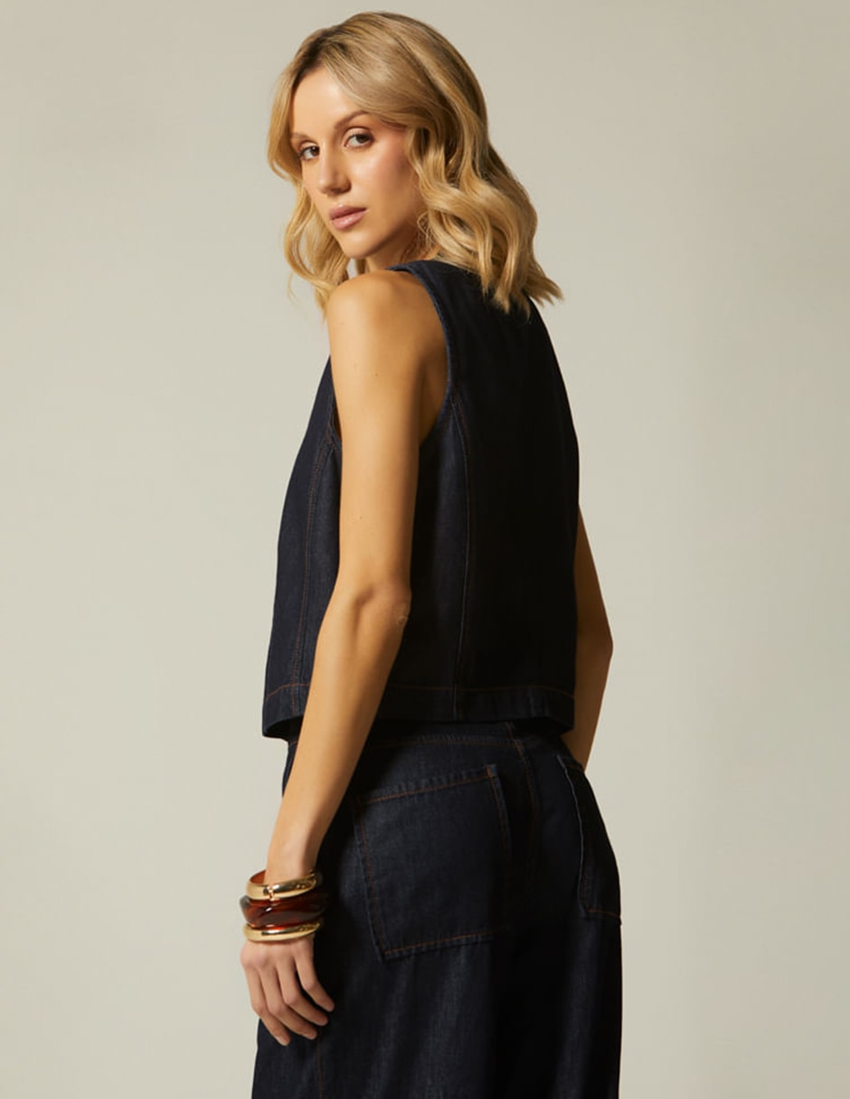 Blusa studio f sin manga para mujer