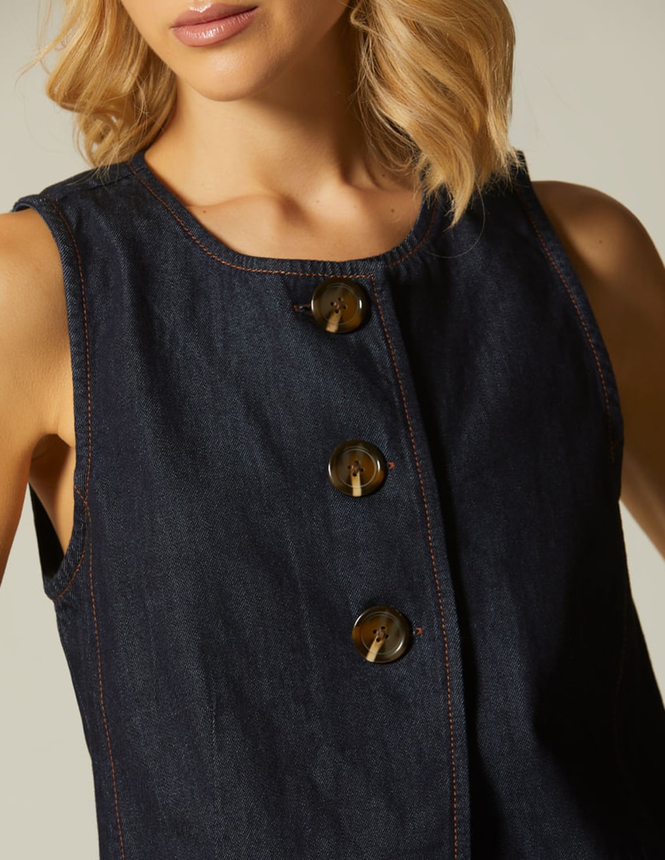 Blusa studio f sin manga para mujer