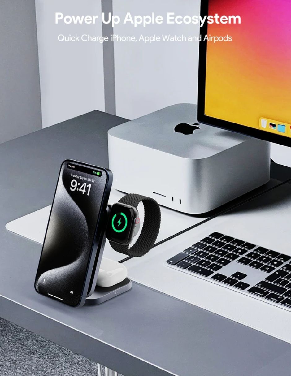 Estación de carga 3 en 1 aukey usb tipo c 15 w