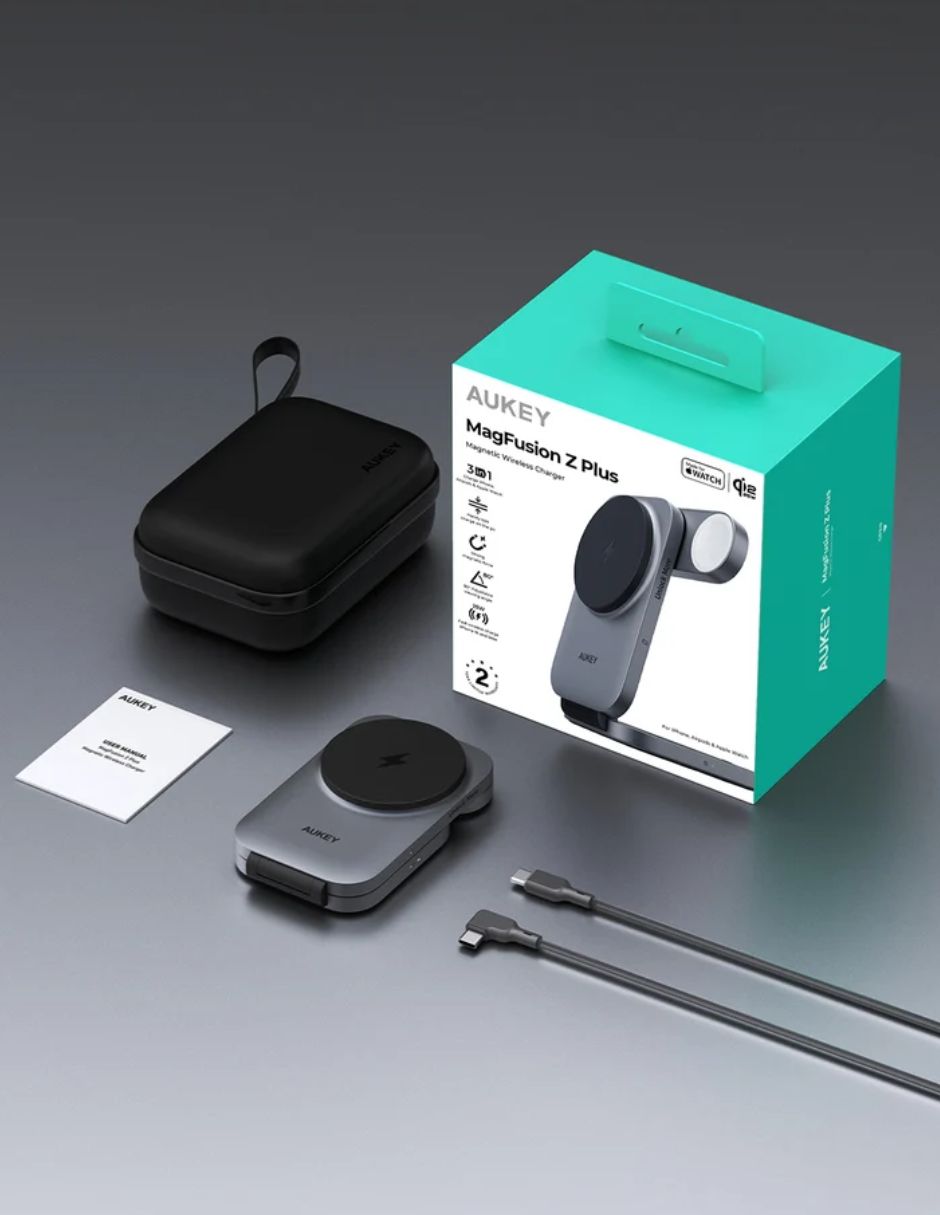 Estación de carga 3 en 1 aukey usb tipo c 15 w