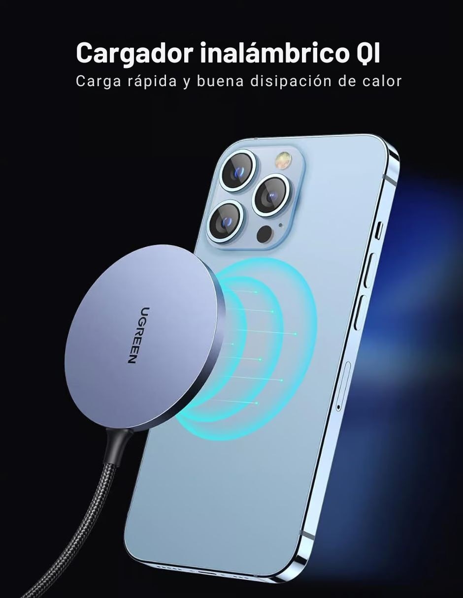 Cargador inalámbrico USB tipo C 15 W 2