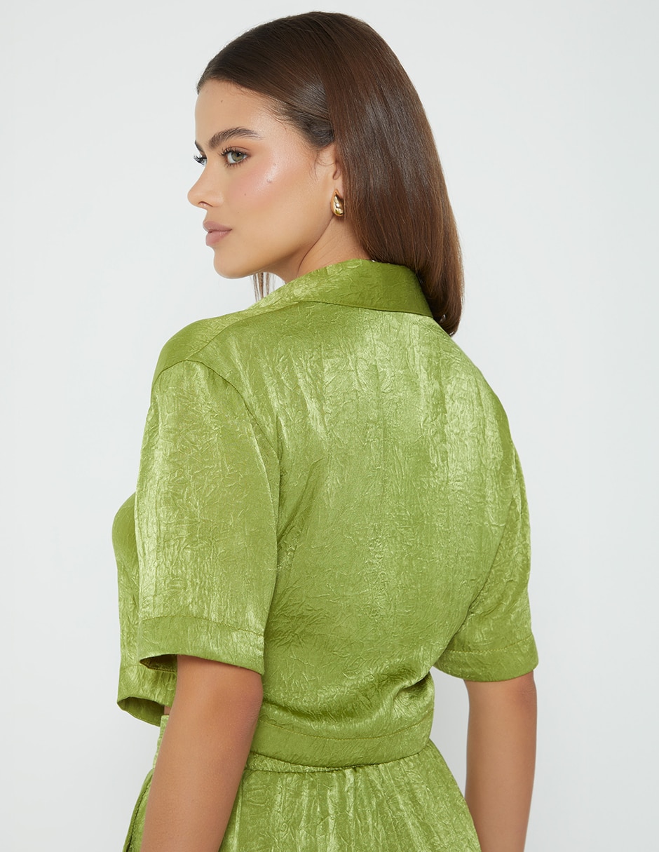 Blusa camisera studio f manga corta para mujer