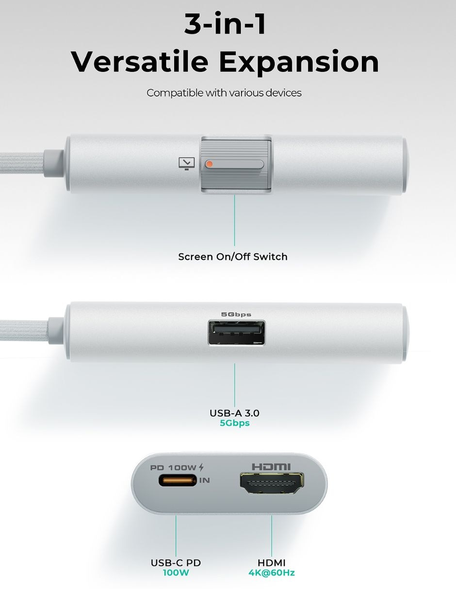 Adaptador multipuertos aukey