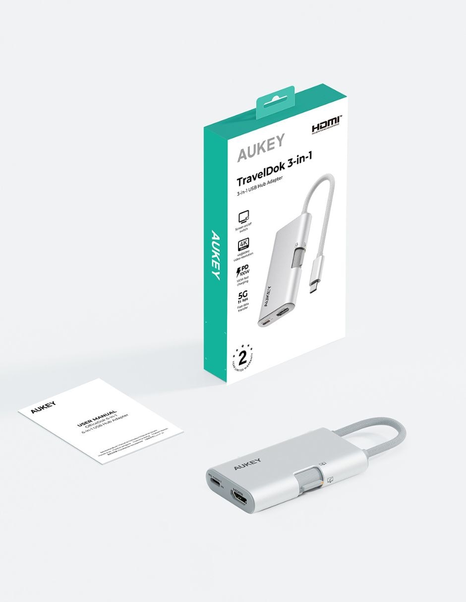 Adaptador multipuertos aukey