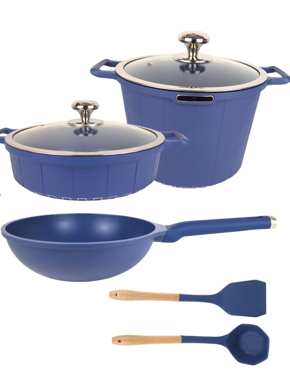 Batería de cocina Havana de Aluminio fundido antiadherente cerámica de 7 piezas