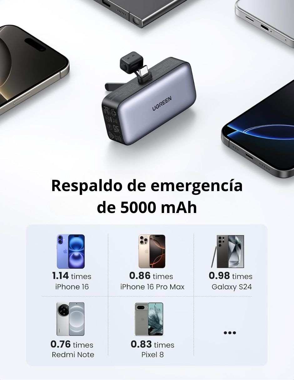 Batería portátil 5000 mah 8