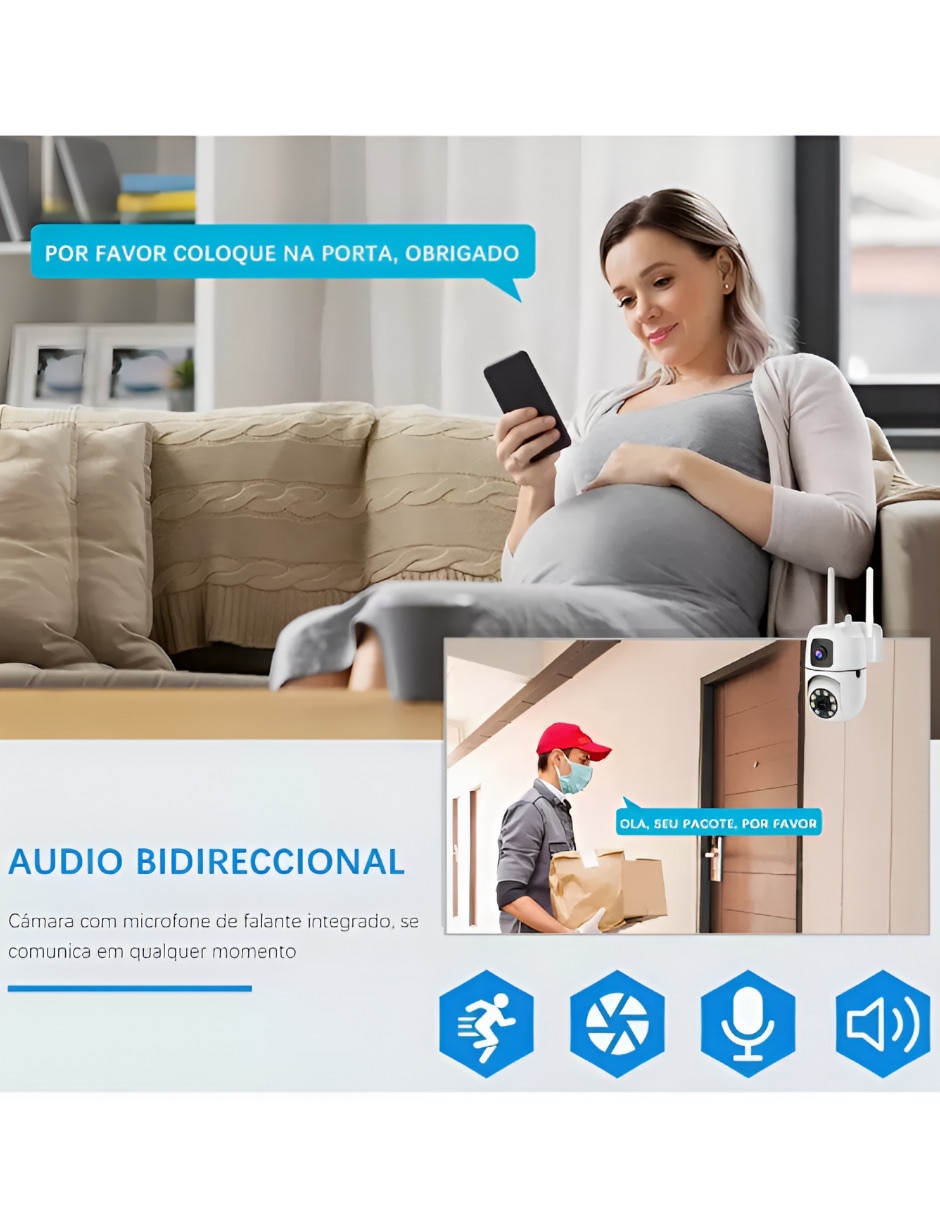 Cámara Wi-Fi de seguridad XTLLAR6061 Inalámbrica HD 360° vision nocturna para Interior y exterior 3