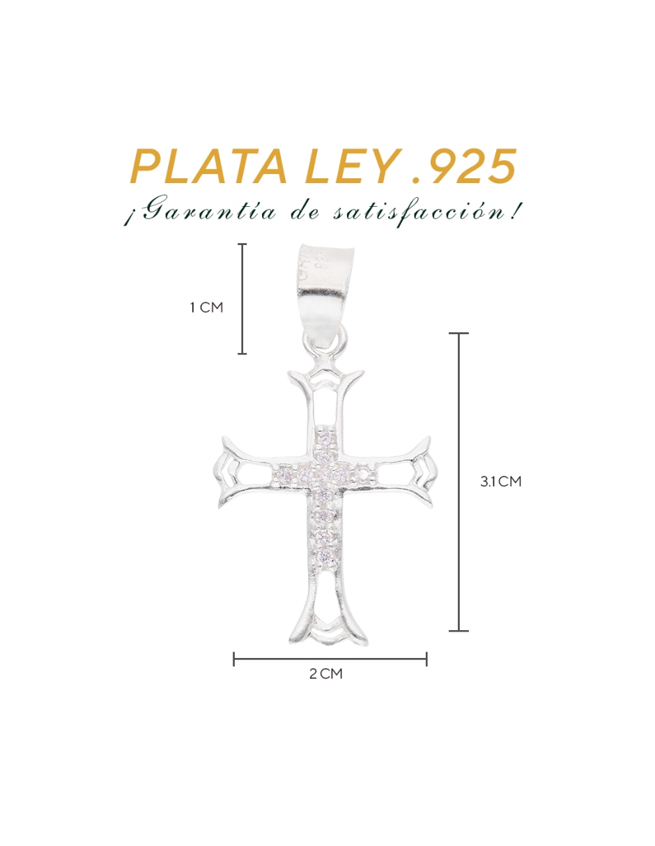 Dije de cruz religioso de plata p 925 3