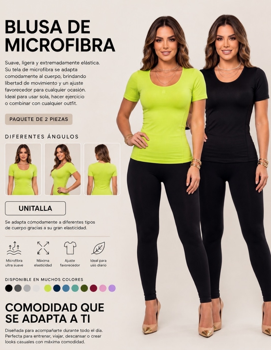 Set blusa manga corta para mujer 12