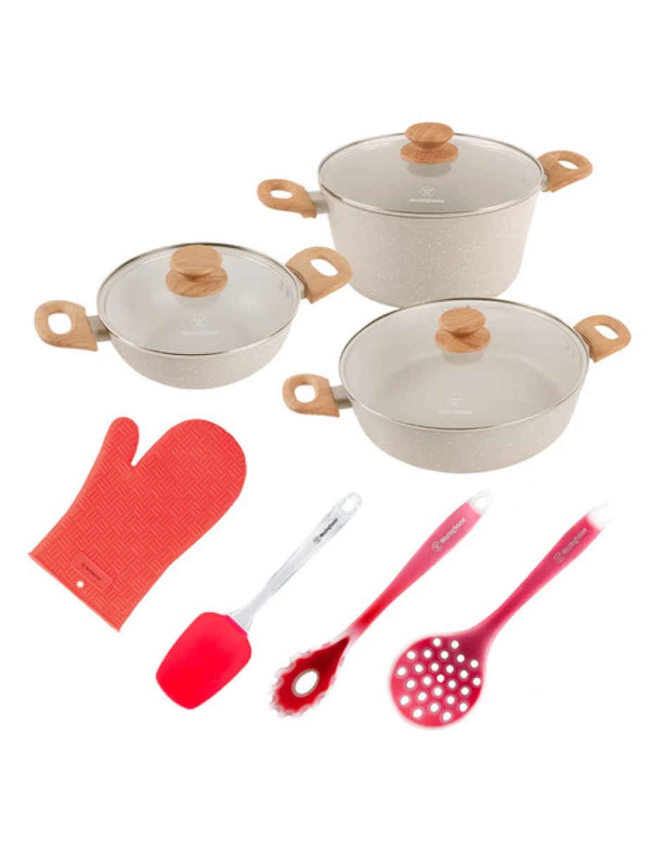 Batería de cocina WCCS204910AMBB de aluminio antiadherente sin PFOA 10 piezas 2