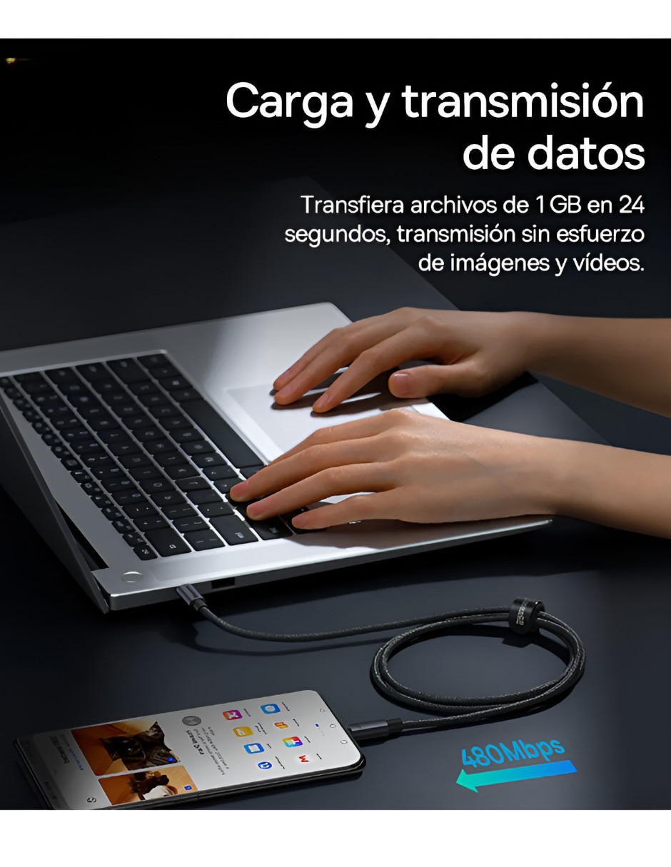 Cable C Thunderbolt 3 a tipo USB C de 2 m 4