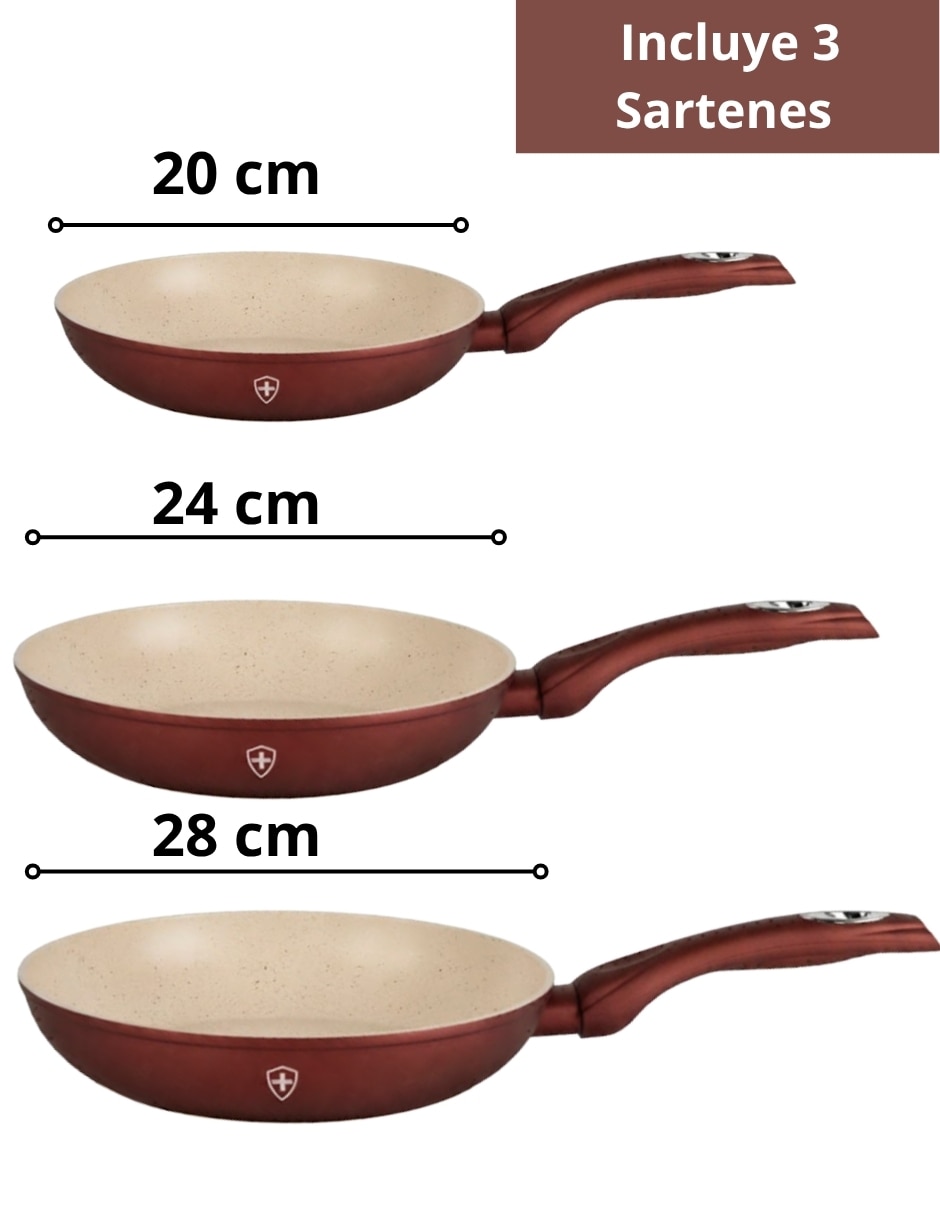Set de sartenes hsm hsm de aluminio esmaltado 3 piezas 5