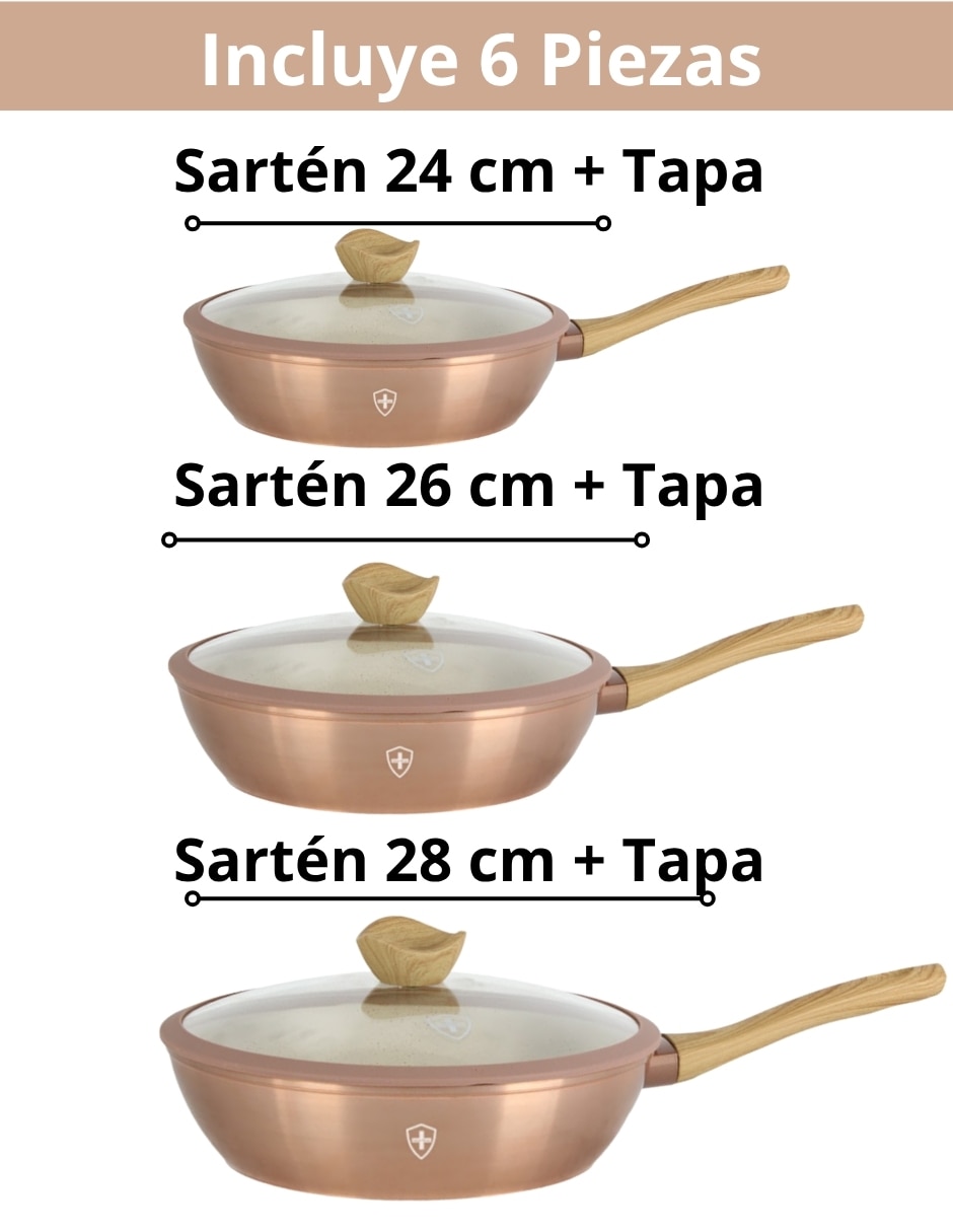 Set de sartenes hsm hsm de aluminio esmaltado 6 piezas