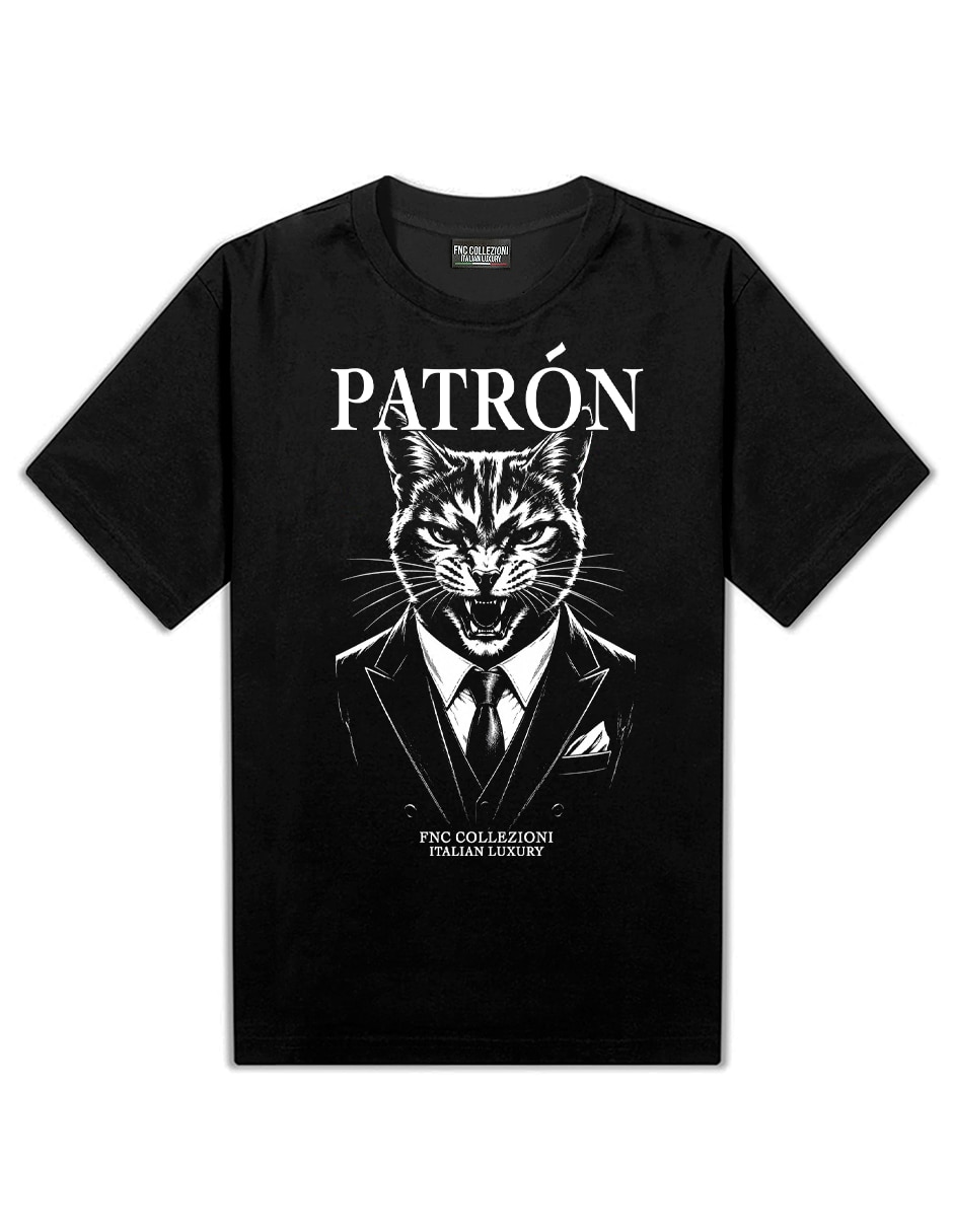 Playera patron gato cuello redondo para hombre 2