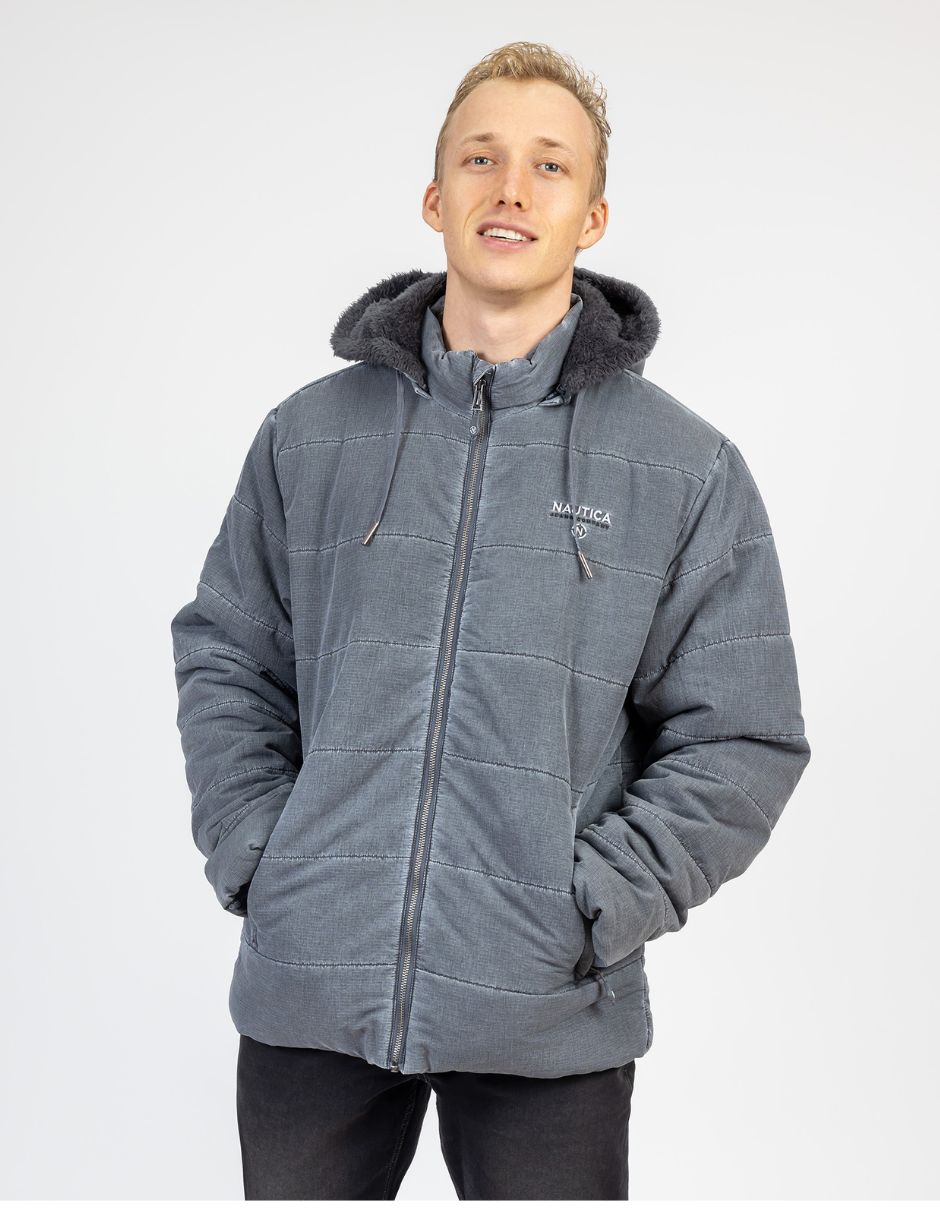 Chamarra casual con capucha para hombre