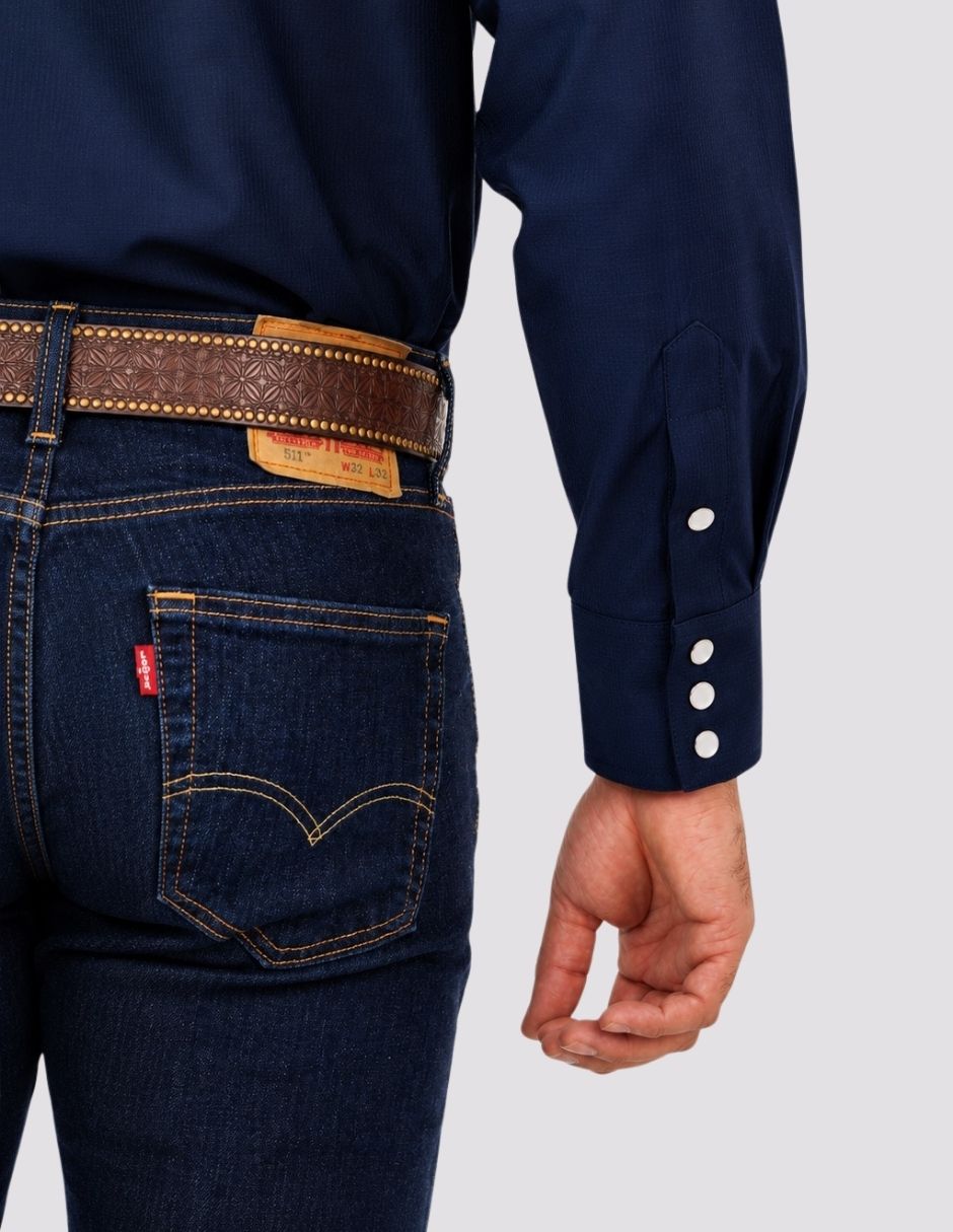 Camisa Casual de (si aplica) Poliéster manga Larga para hombre