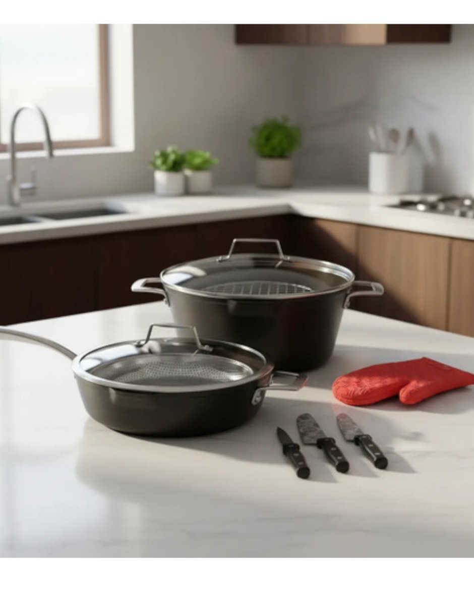 Batería de cocina WCCS203910AMBB de Titanio antiadherente sin PFOA 10 piezas 2