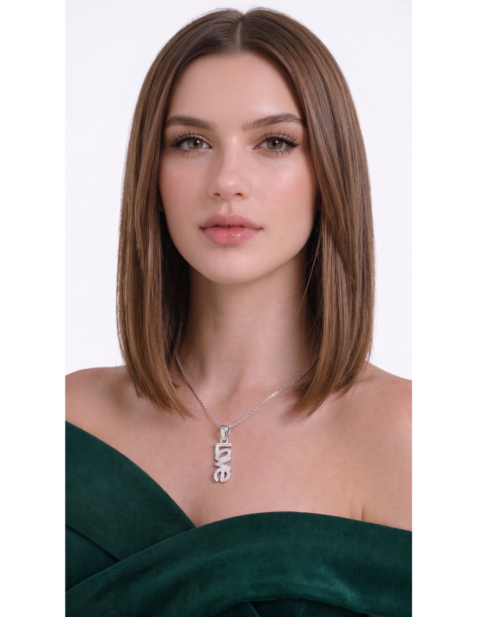 Dije de sin forma plata lisa love de plata p 925 2