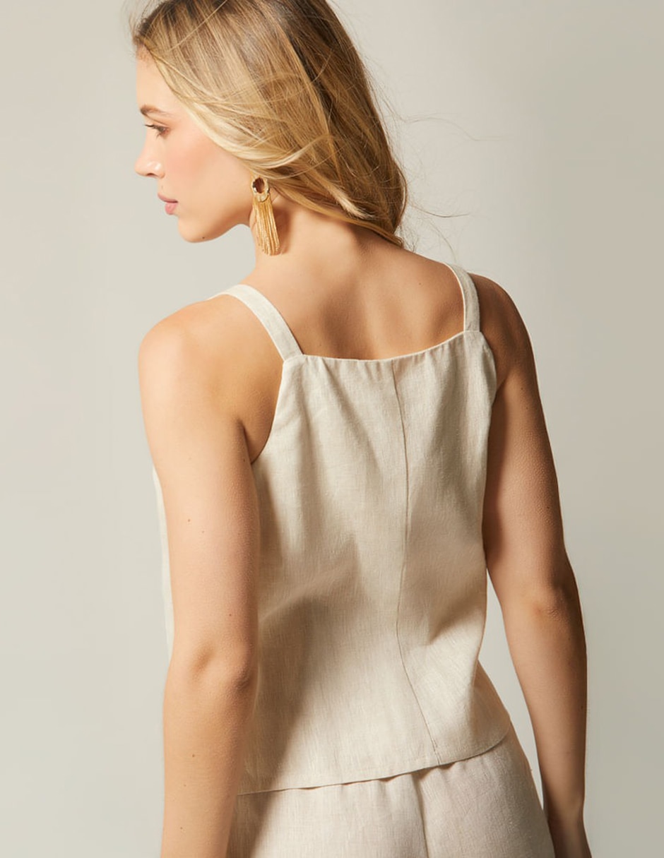 Blusa studio f sin manga para mujer