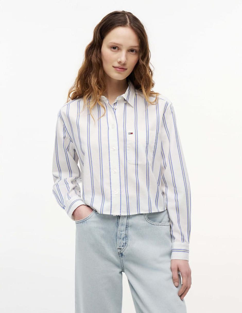 Camisa de algodón manga larga para mujer