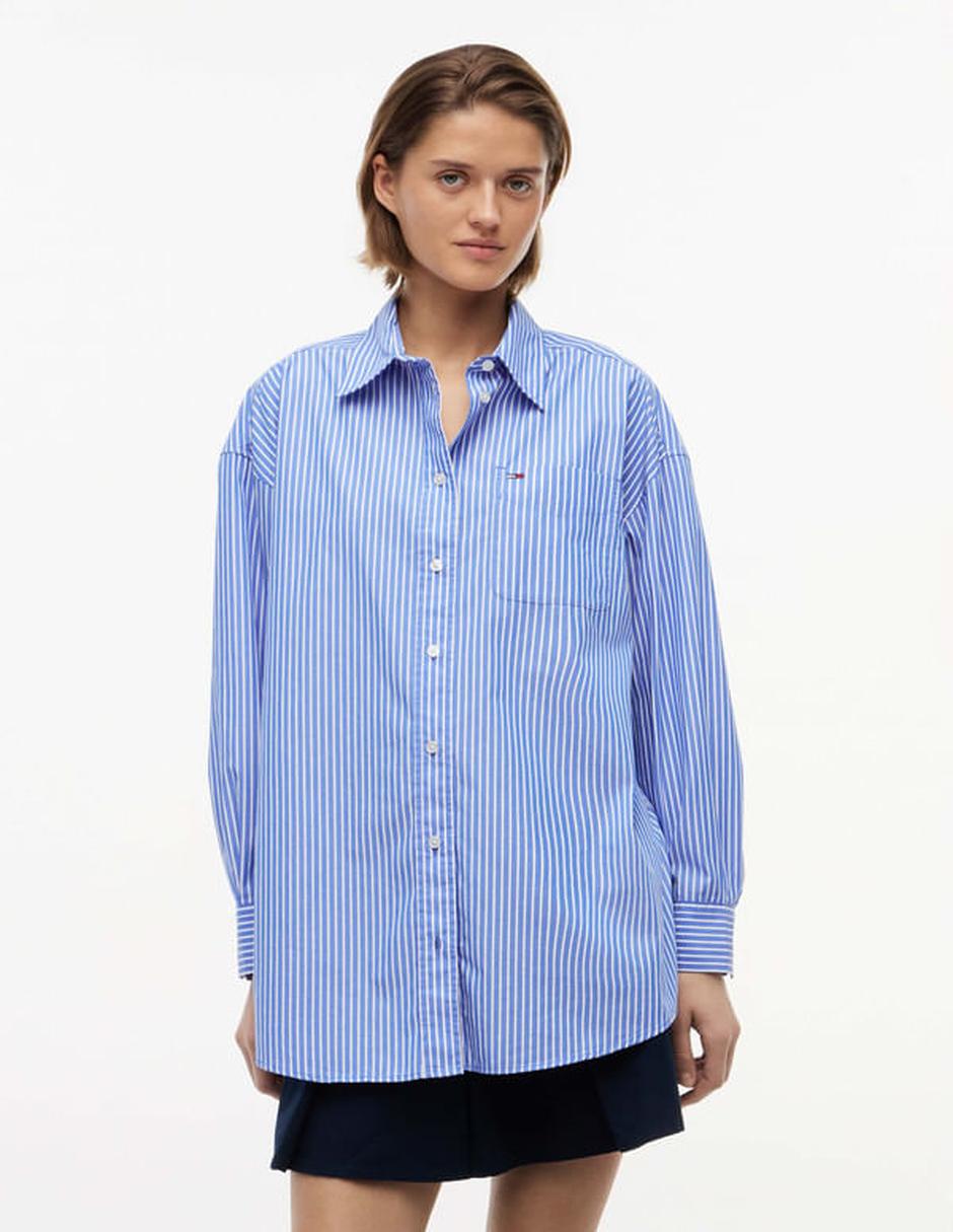 Camisa de algodón manga larga para mujer