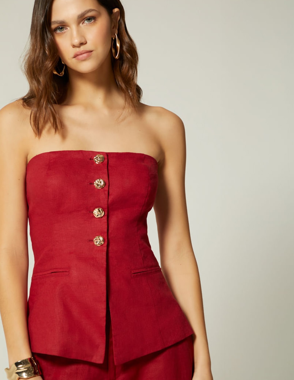 Blusa studio f sin manga para mujer