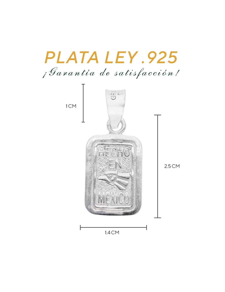 Dije de méxico plata lisa méxico de plata p 925 4