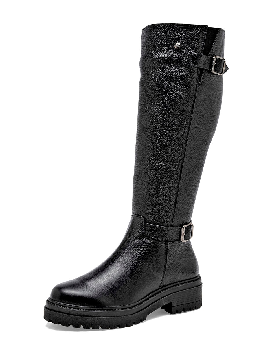Bota media pierna de piel para mujer 5