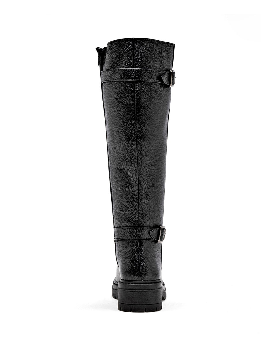 Bota media pierna de piel para mujer 4