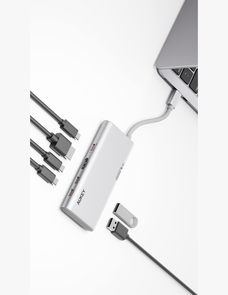 Hub aukey de 6 contactos