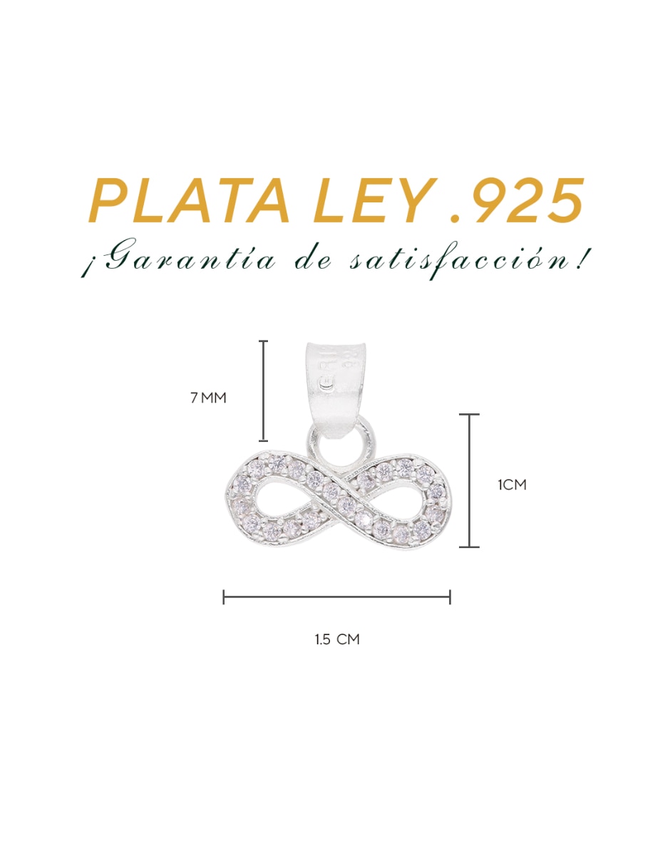 Dije de infinito plata lisa de plata p 925 4