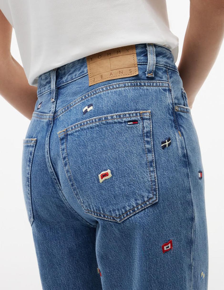 Jeans regular slim media cintura para mujer 3