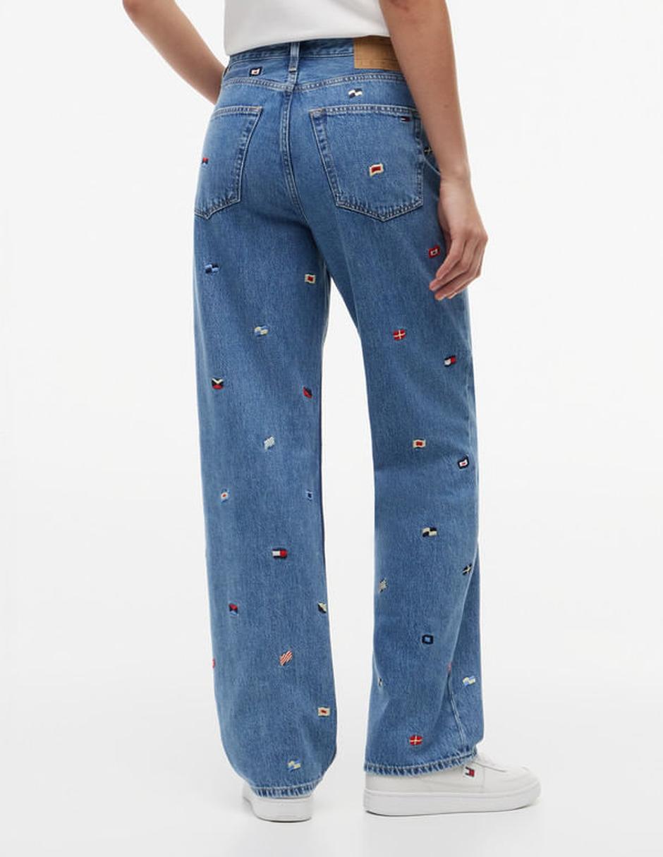Jeans regular slim media cintura para mujer 2