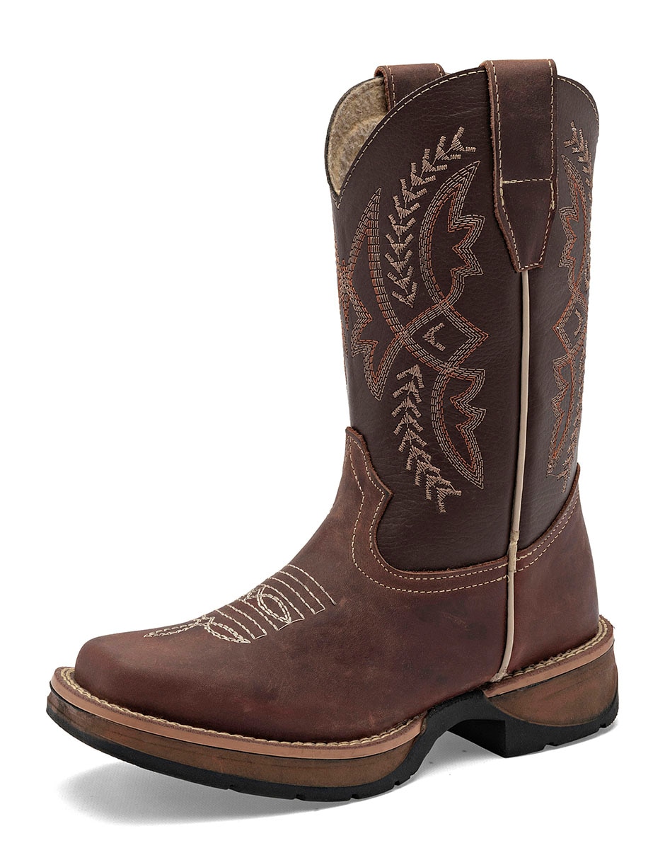 Bota cowboy media pierna de piel para mujer 5