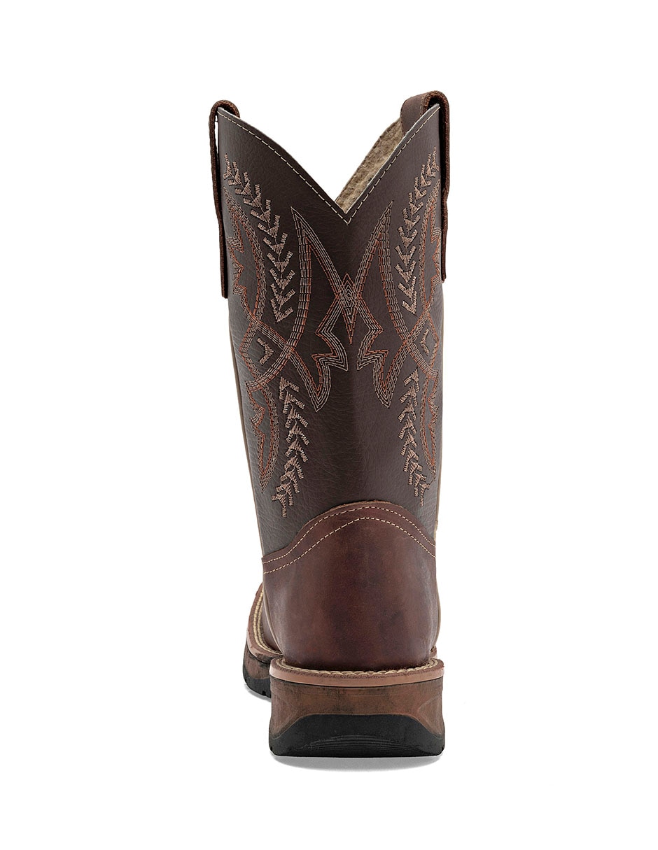 Bota cowboy media pierna de piel para mujer 4