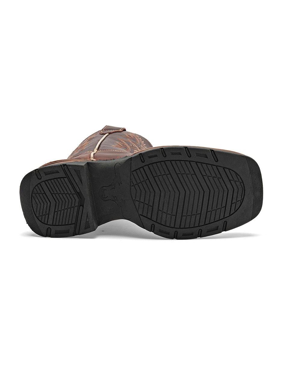 Bota cowboy media pierna de piel para mujer 3