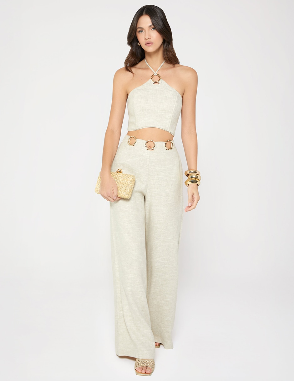 Top cuello halter tirante delgado 4