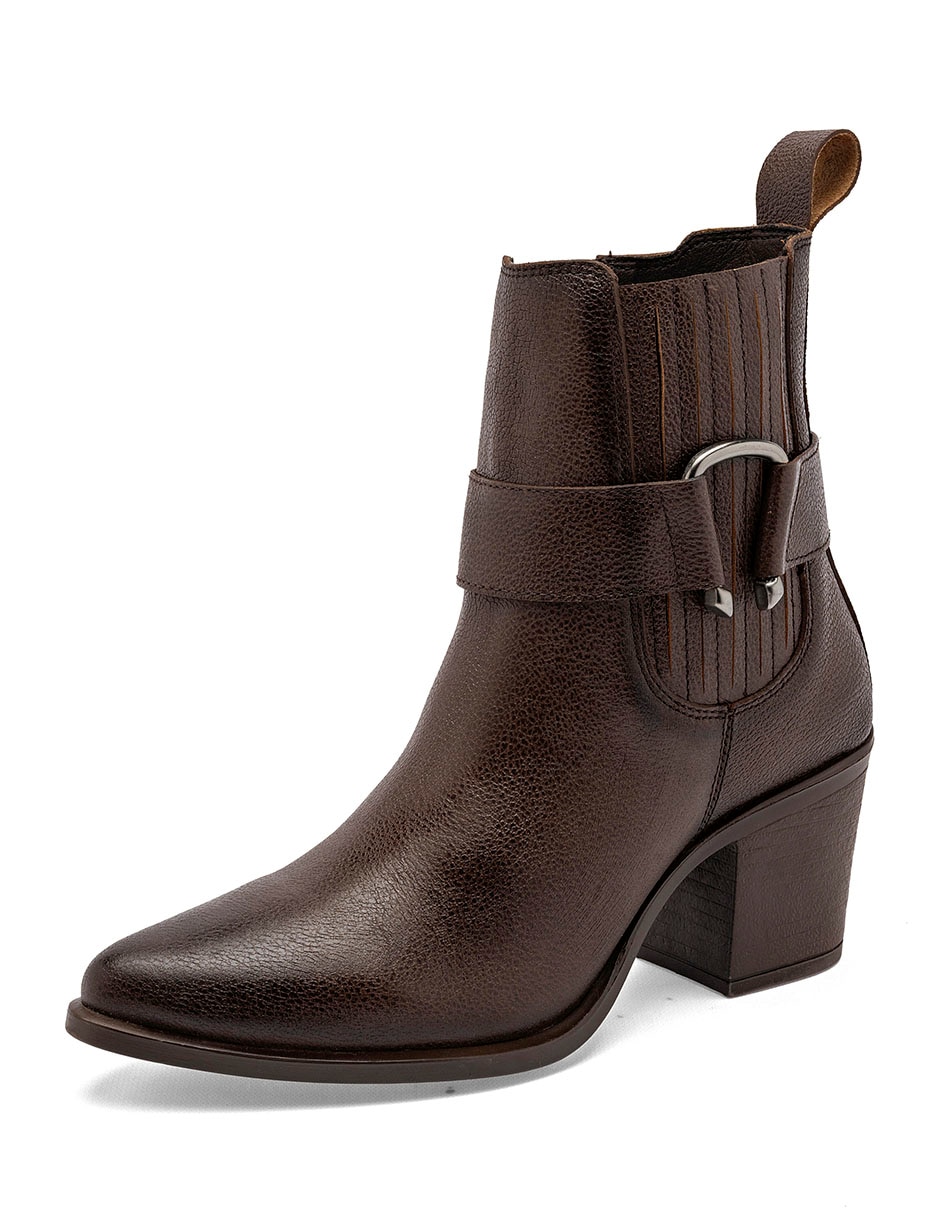 Bota cowboy al tobillo de piel para mujer 4