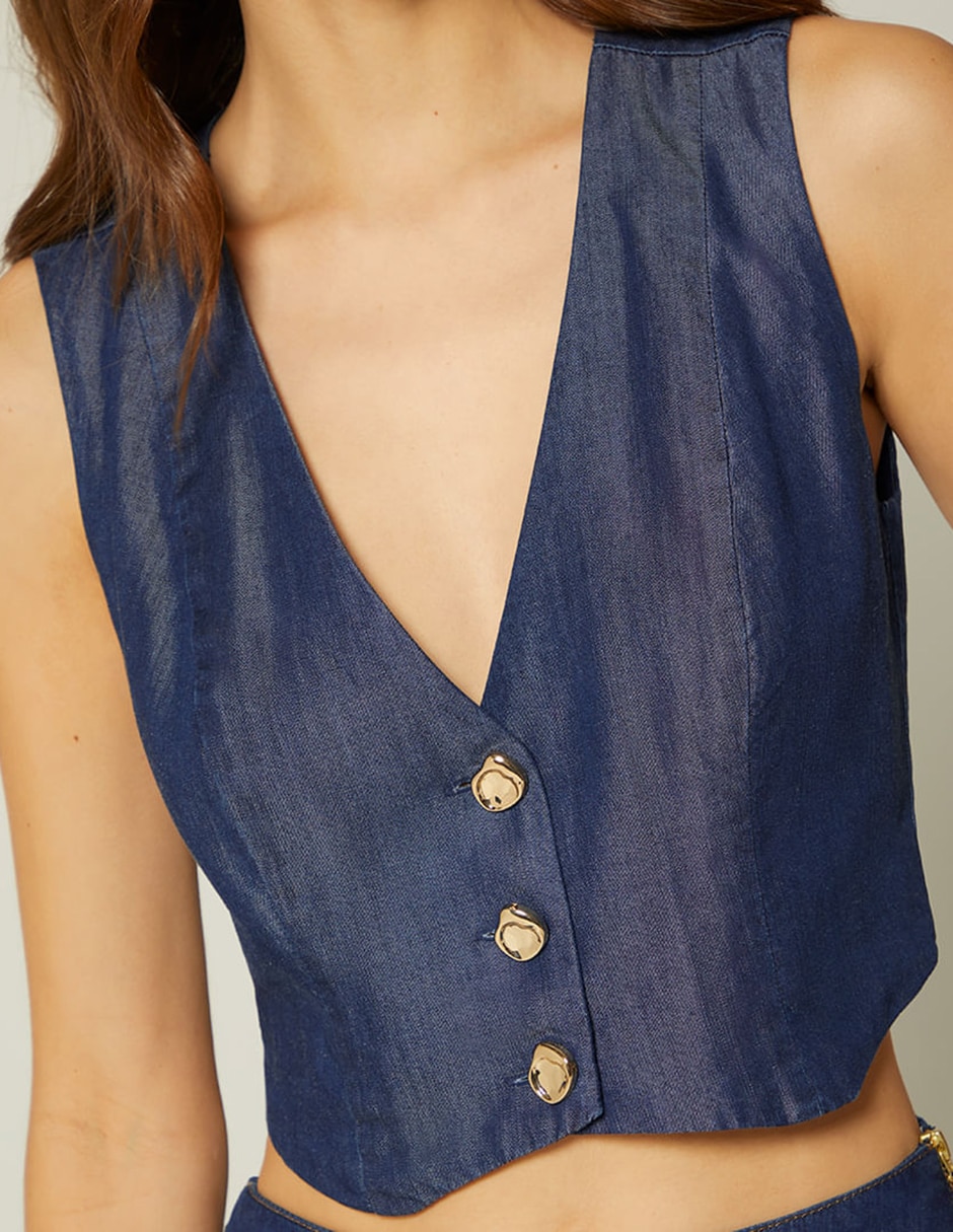 Blusa studio f sin manga para mujer