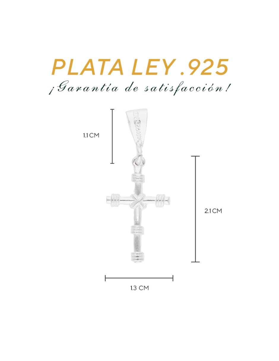 Dije de cruz religioso de plata p 925 4