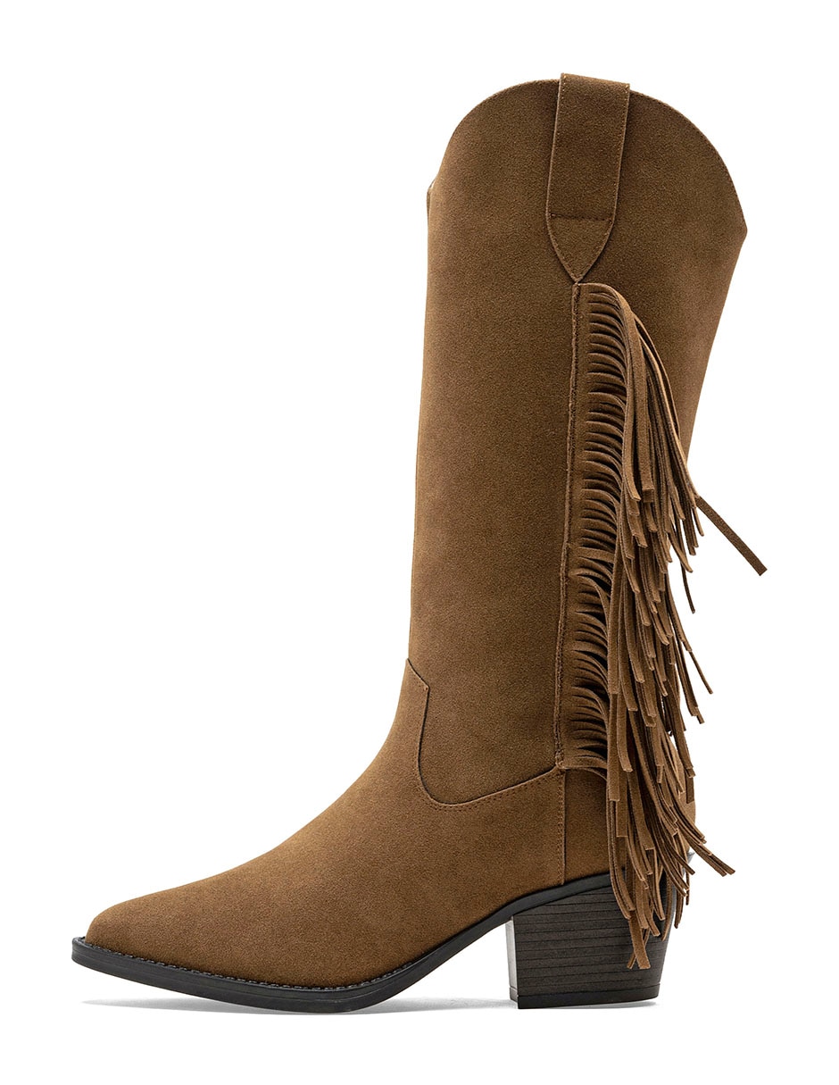 Bota cowboy media pierna para mujer