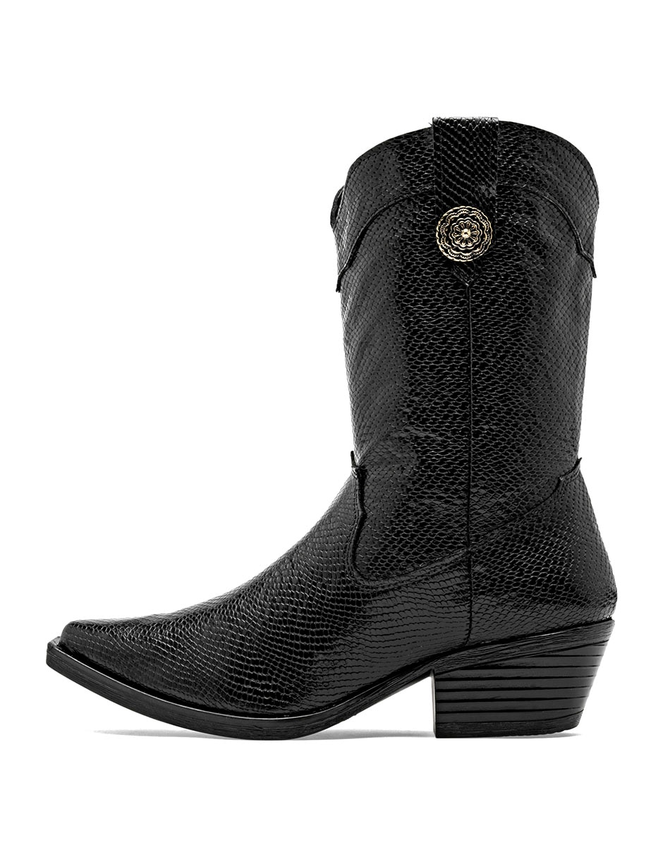 Bota cowboy media pierna para mujer