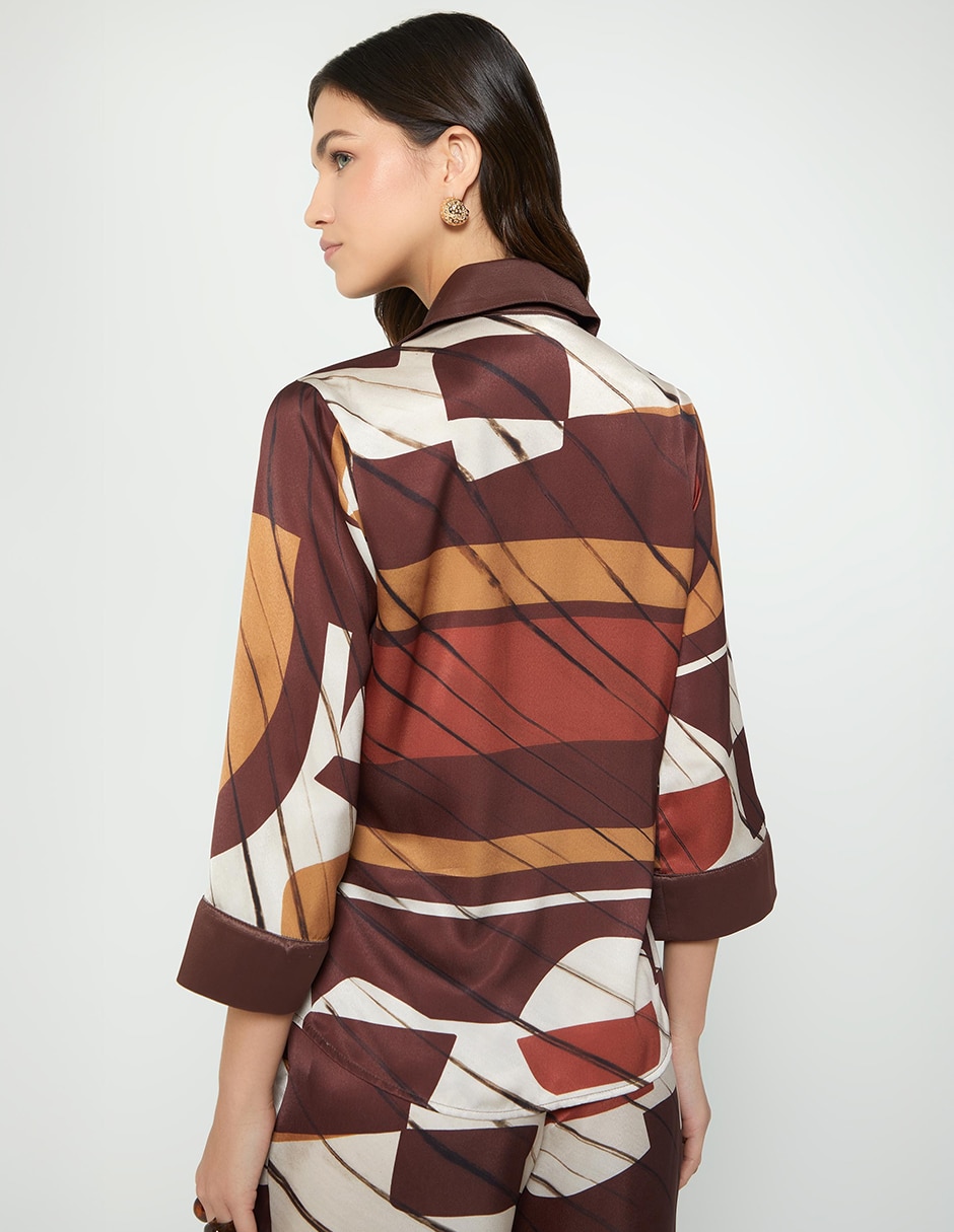 Blusa camisera studio f filadelfia trip manga 3/4 para mujer