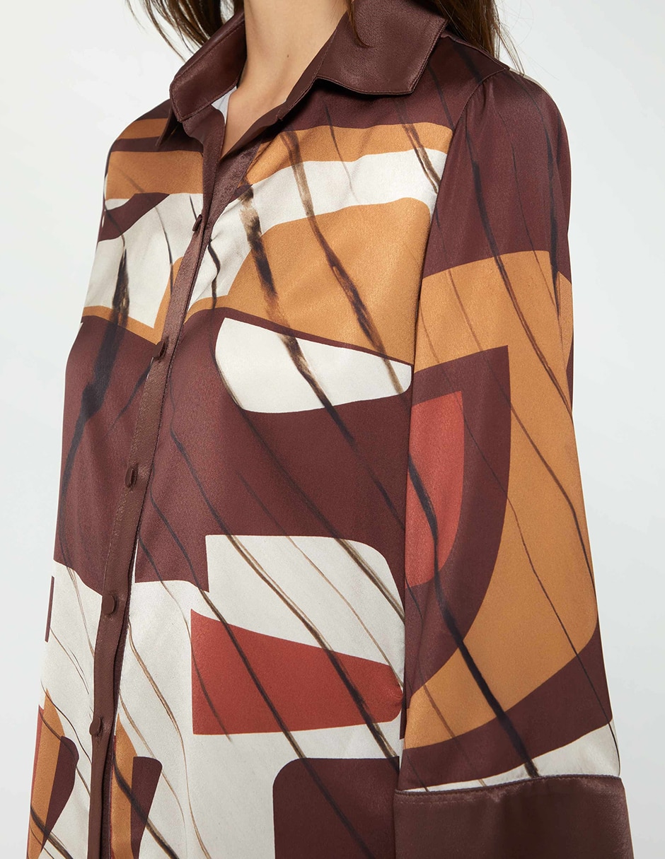 Blusa camisera studio f filadelfia trip manga 3/4 para mujer