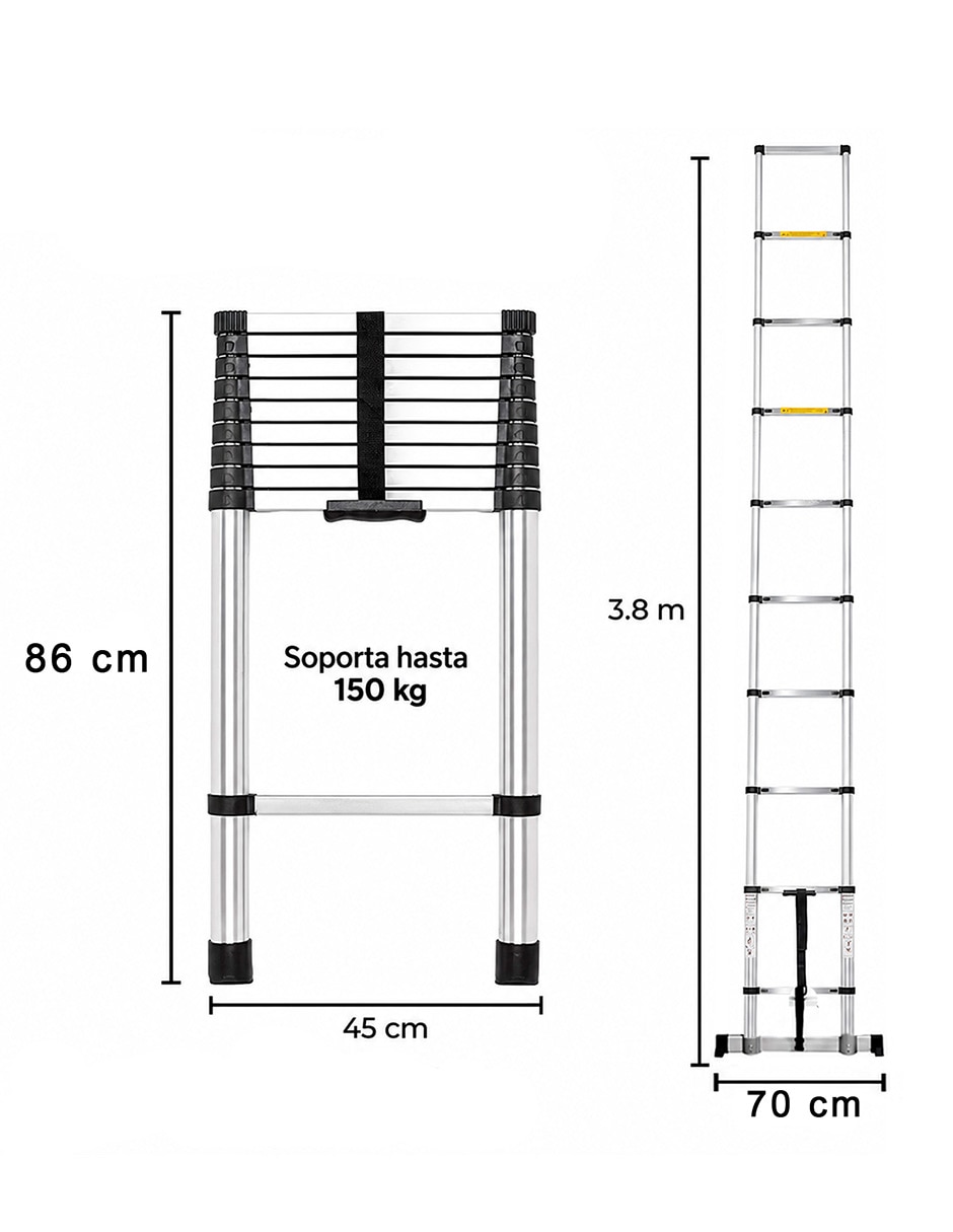 Escalera telescópica de aluminio 8
