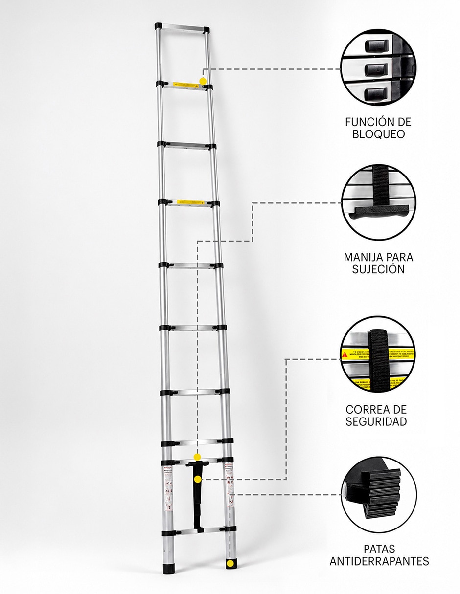 Escalera telescópica de aluminio 4