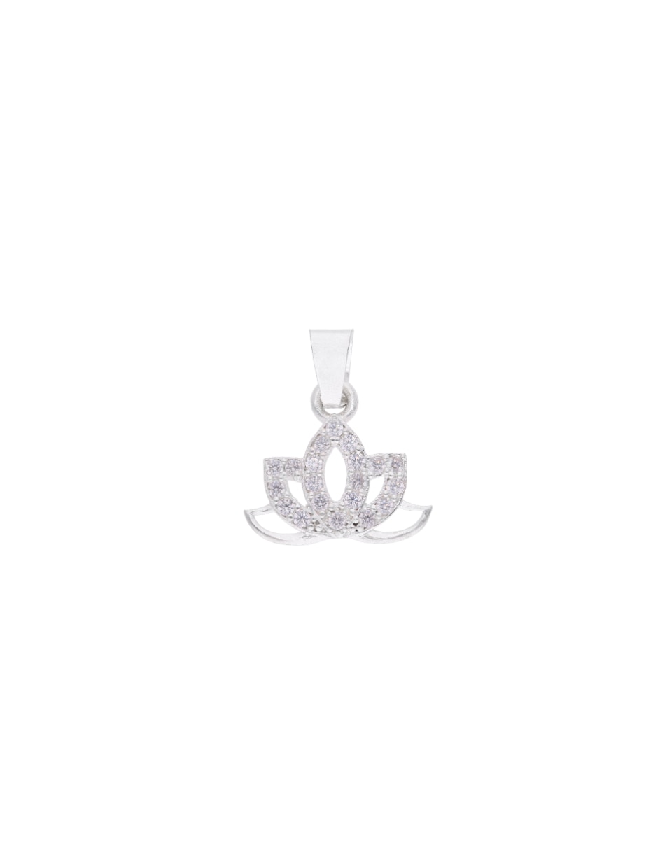 Dije de Flor de loto Plata Lisa Flor de Plata P 925